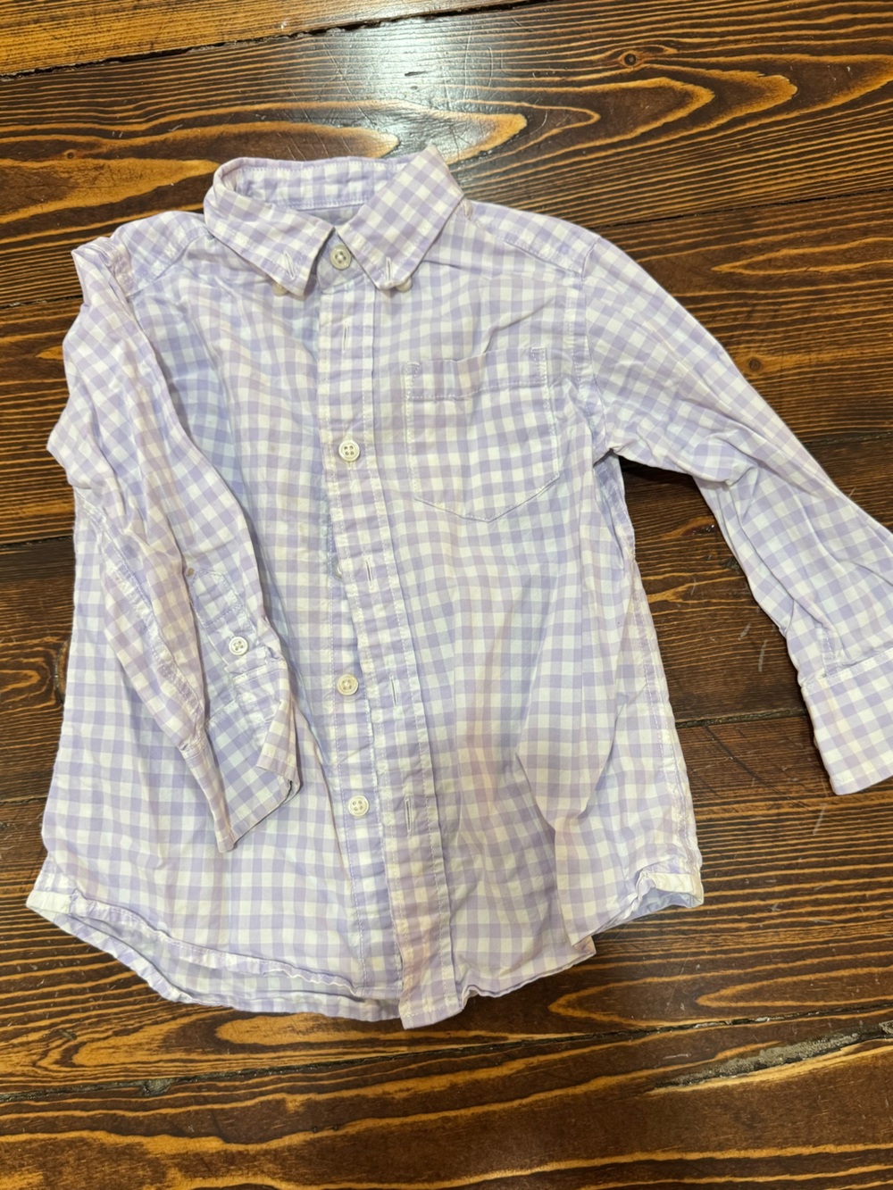 Toddler boy Lavender Gingham Button-Down Shirt - Crewcuts